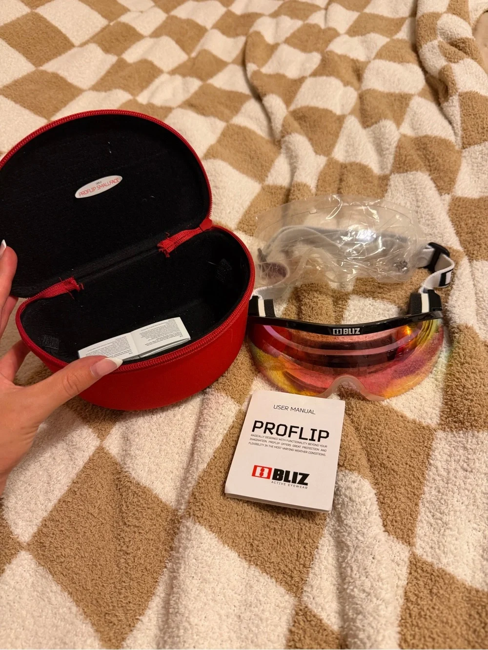 Blitz Proflip ski Protective Goggles with Red Mirror Lens